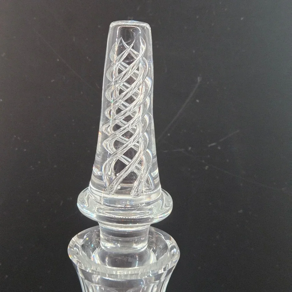 Stuart Crystal Air Twist Stopper Decanter Clear Glass Fluted Neck Vintage 15.5in